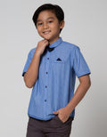 Little M Short Sleeve Shirt Print Stripe Bow Tie