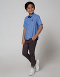 Little M Short Sleeve Shirt Print Stripe Bow Tie