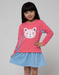Little M Long Sleeve Midi Dress Drecut N Sewn Ruffle Bear