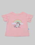 Pipiniko Short Sleeve T-Shirt Unicorn Ruffle Hand