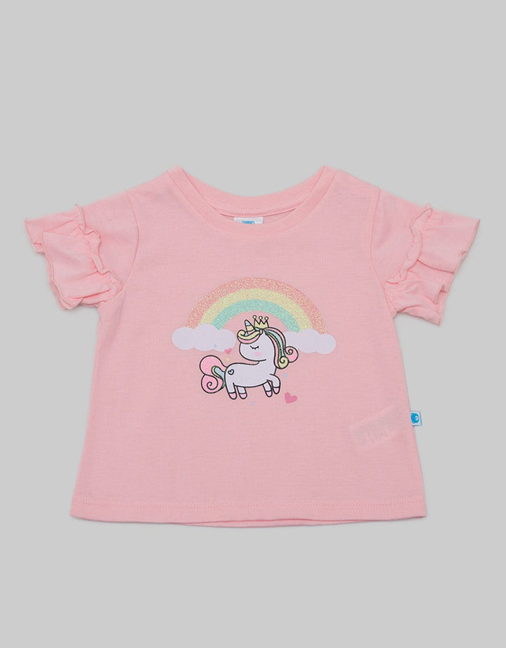 Pipiniko Short Sleeve T-Shirt Unicorn Ruffle Hand