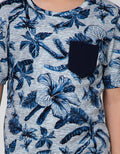 Nevada Short Sleeve T-Shirt Rotary Print Tropical With Pocket