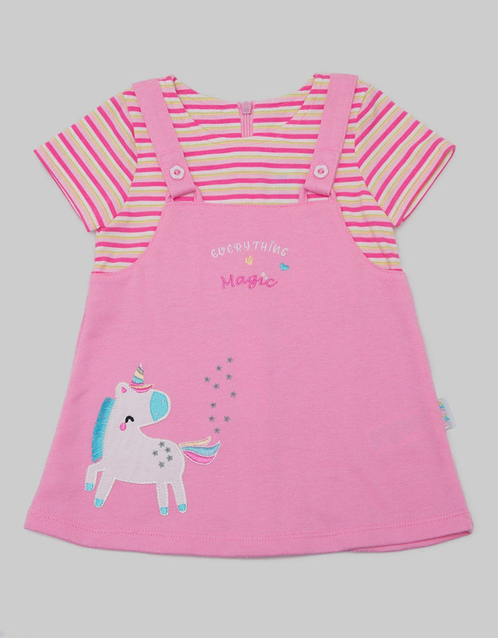 Pipiniko Short Sleeve Midi Dress Overall Unicorn