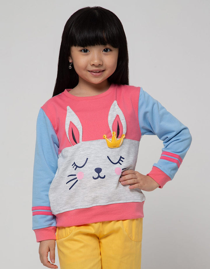 Little M Sweatshirt Raglan Bunny Aplikasi