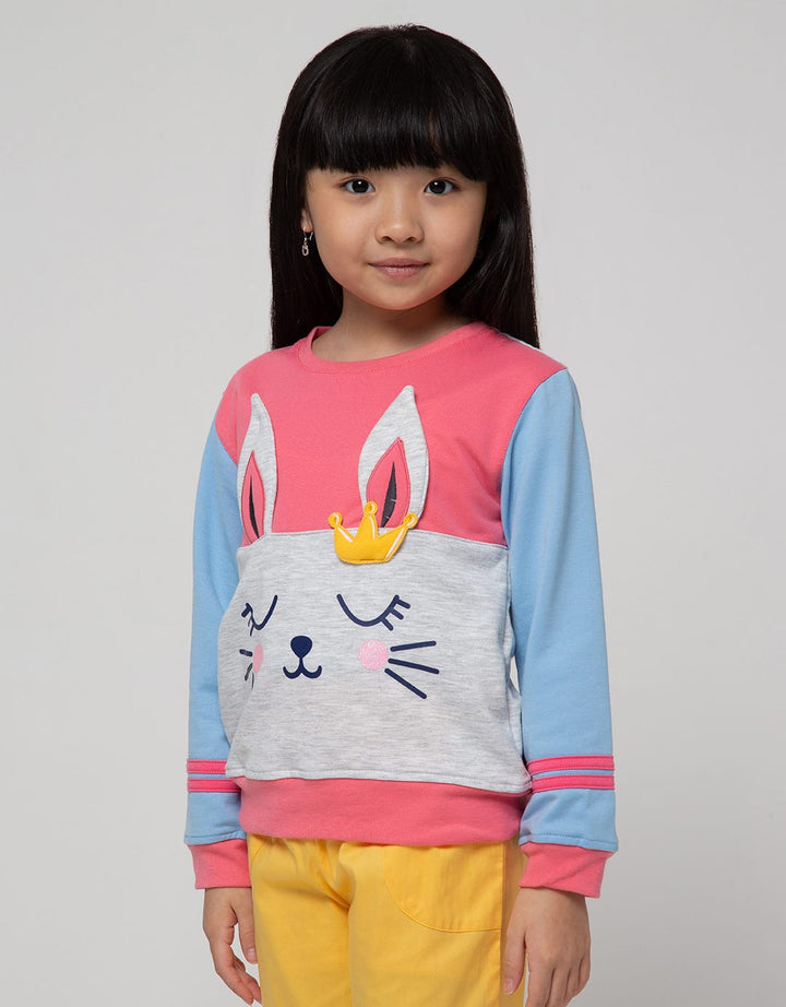 Little M Sweatshirt Raglan Bunny Aplikasi