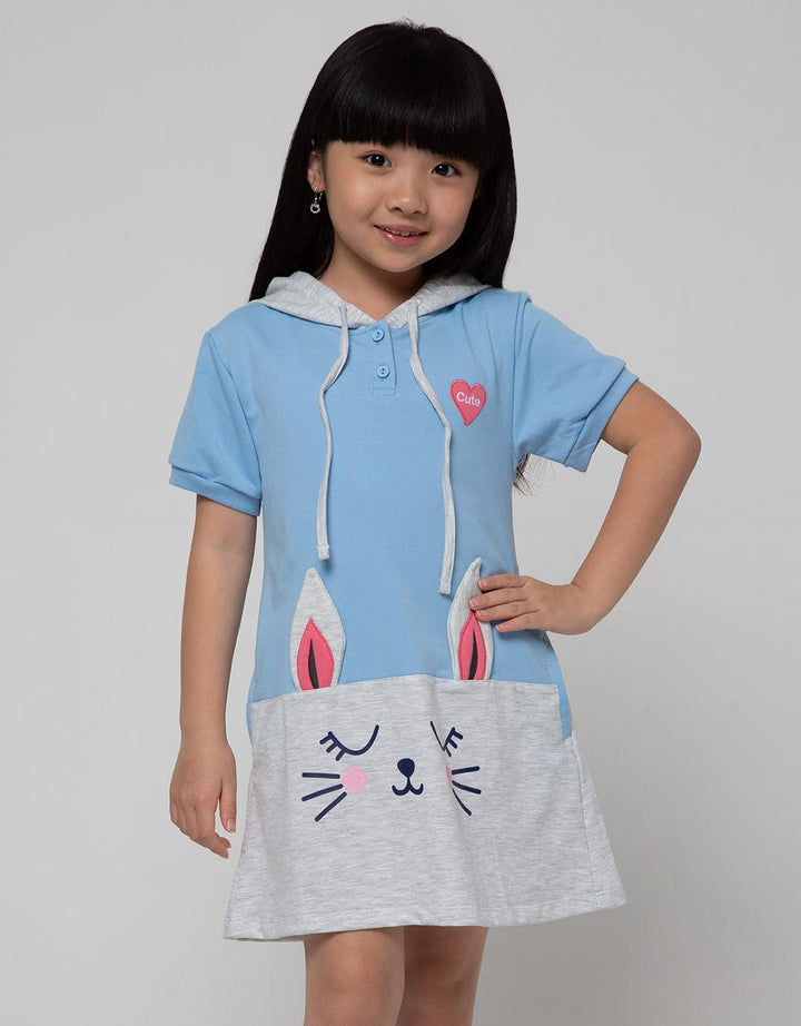 Little M Short Sleeve Midi Dress Drehoodie Cut N Sewn Rabbit