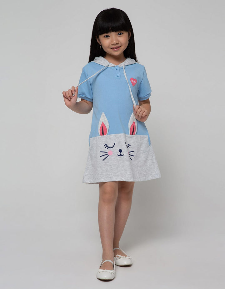 Little M Short Sleeve Midi Dress Drehoodie Cut N Sewn Rabbit