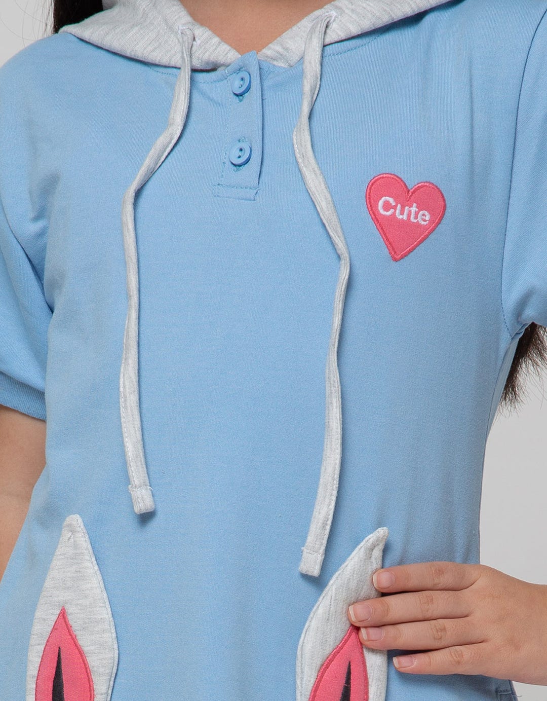Little M Short Sleeve Midi Dress Drehoodie Cut N Sewn Rabbit