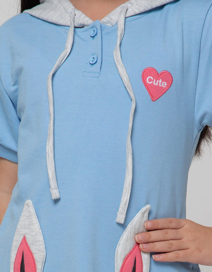 Little M Short Sleeve Midi Dress Drehoodie Cut N Sewn Rabbit