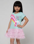 Little M Short Sleeve Midi Dress Fantasy Land Unicorn