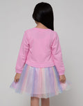 Little M Long Sleeve Midi Dress Tile Fantasy Land Unicorn