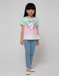 Little M Short Sleeve T-Shirt Ombre Unicorn Heart Jersey