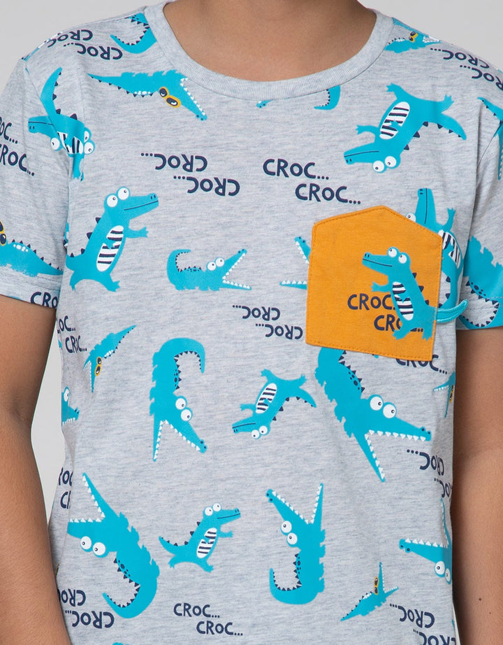 Little M Short Sleeve T-Shirt Print Alligator