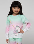Little M Sweatshirt Ombre Unicorn Fantasy Land Aplikasi Tas