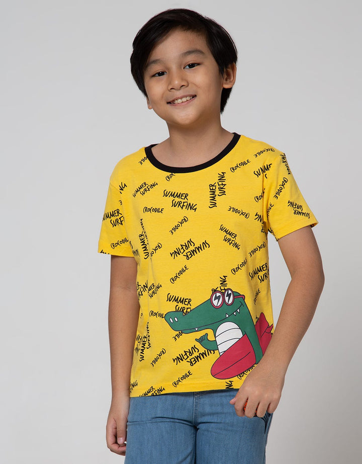 Little M Short Sleeve T-Shirt Print Croco Summer Surfing