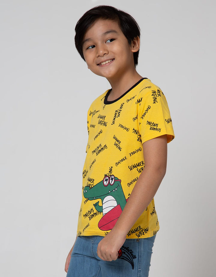 Little M Short Sleeve T-Shirt Print Croco Summer Surfing