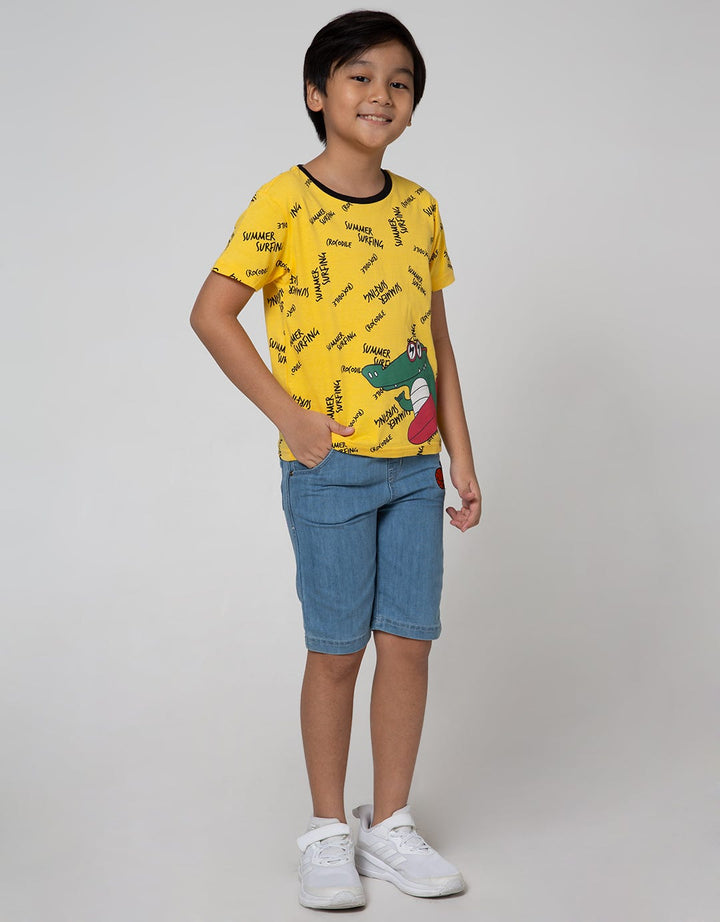 Little M Short Sleeve T-Shirt Print Croco Summer Surfing