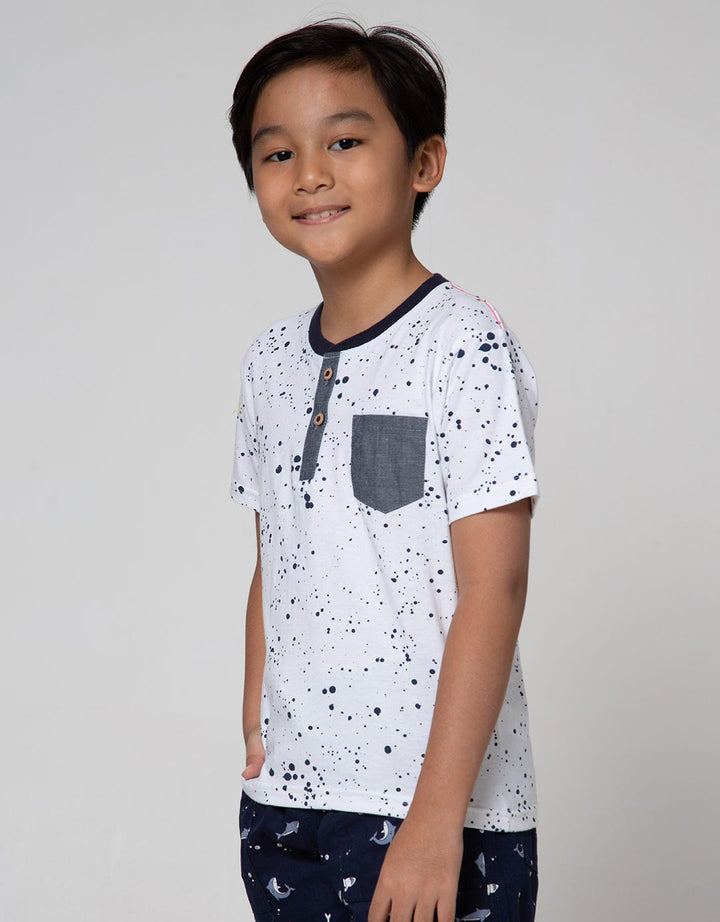 Little M Short Sleeve T-Shirt Henley Fp Splash