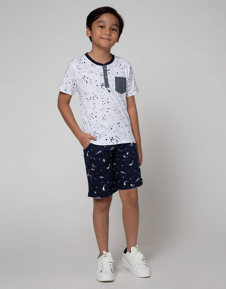 Little M Short Sleeve T-Shirt Henley Fp Splash