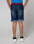 Little M Denim Shorts Rib Whisker Shark Roll Up