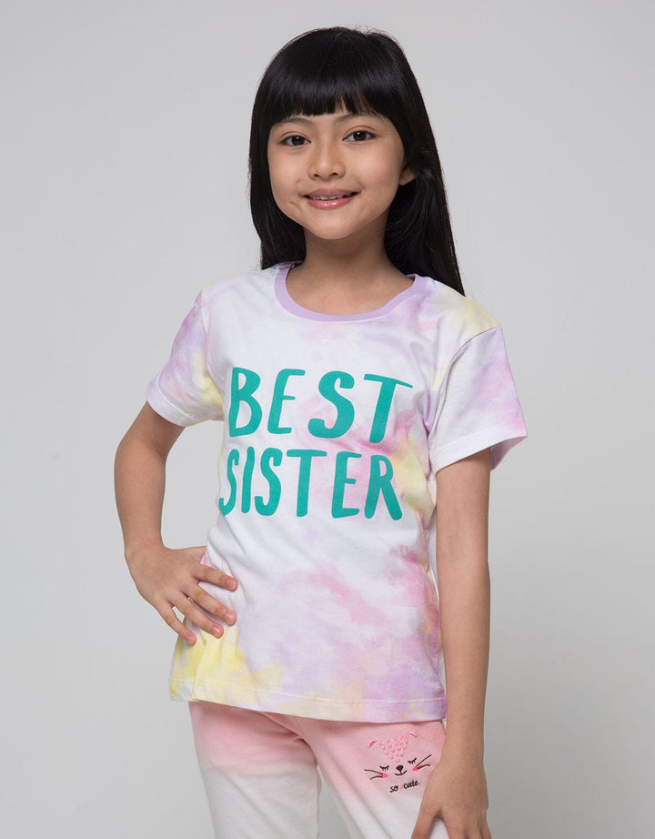 Little M T-Shirt Ki Tie Dye Best Sister