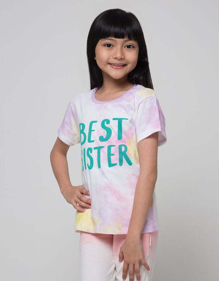 Little M T-Shirt Ki Tie Dye Best Sister