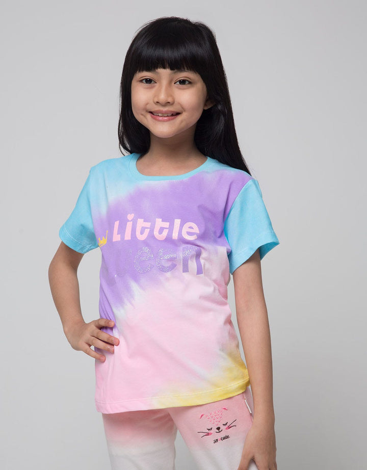 Little M T-Shirt Ki Tie Dye Little Queen