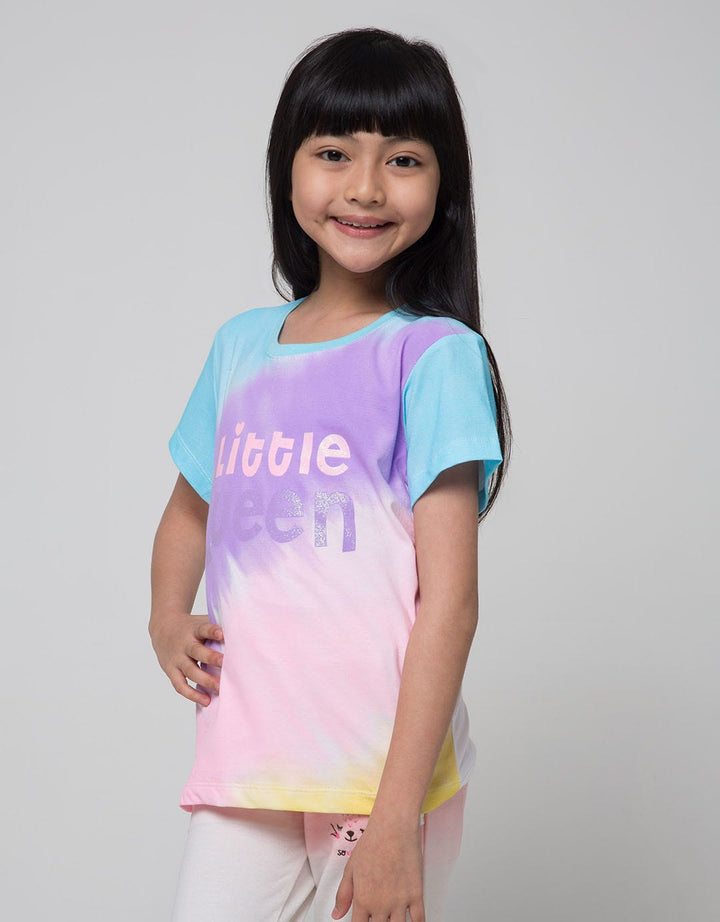 Little M T-Shirt Ki Tie Dye Little Queen