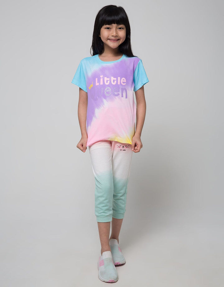 Little M T-Shirt Ki Tie Dye Little Queen