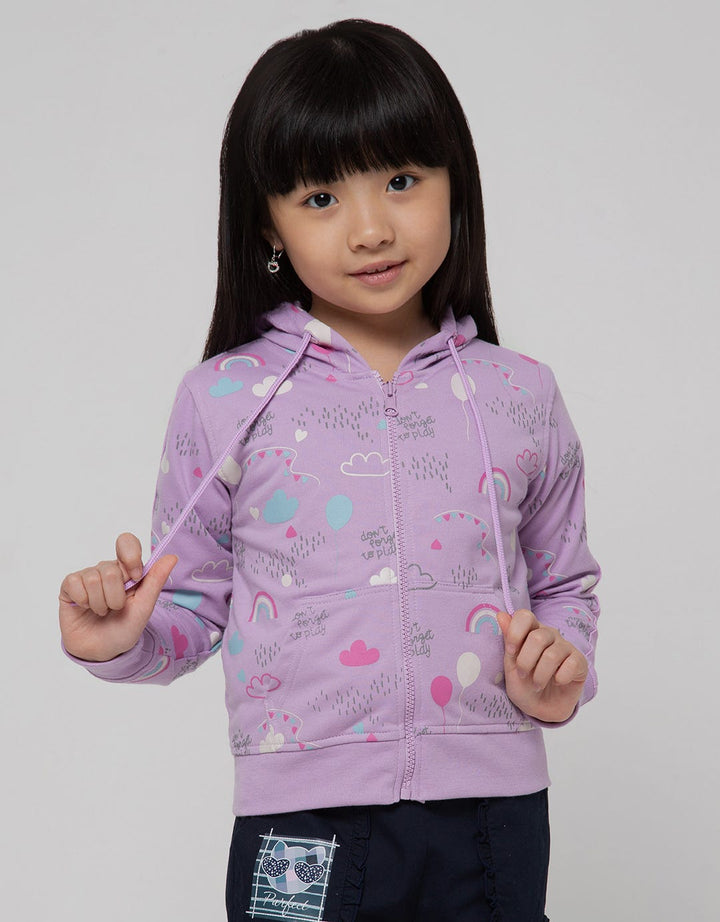 Little M Jacket Hoodie Full Print Rainbow