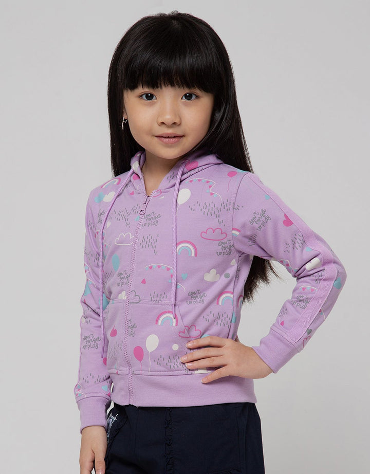 Little M Jacket Hoodie Full Print Rainbow