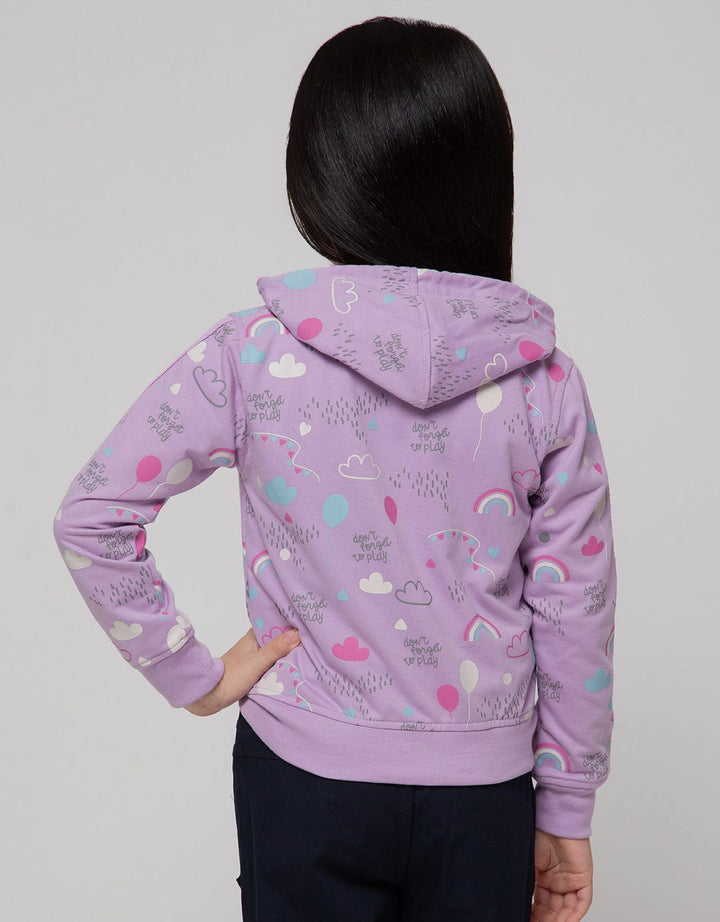 Little M Jacket Hoodie Full Print Rainbow