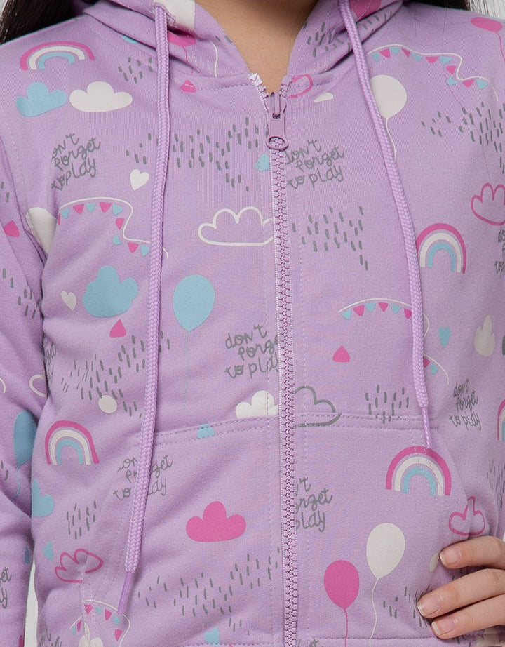 Little M Jacket Hoodie Full Print Rainbow