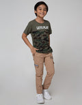 Little M Long Pants Woven Karet Non Jogger Cargo Checked