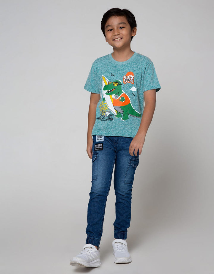 Little M Denim Pants Karet Non Stretch Jogger Cargo