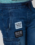 Little M Denim Pants Karet Non Stretch Jogger Cargo