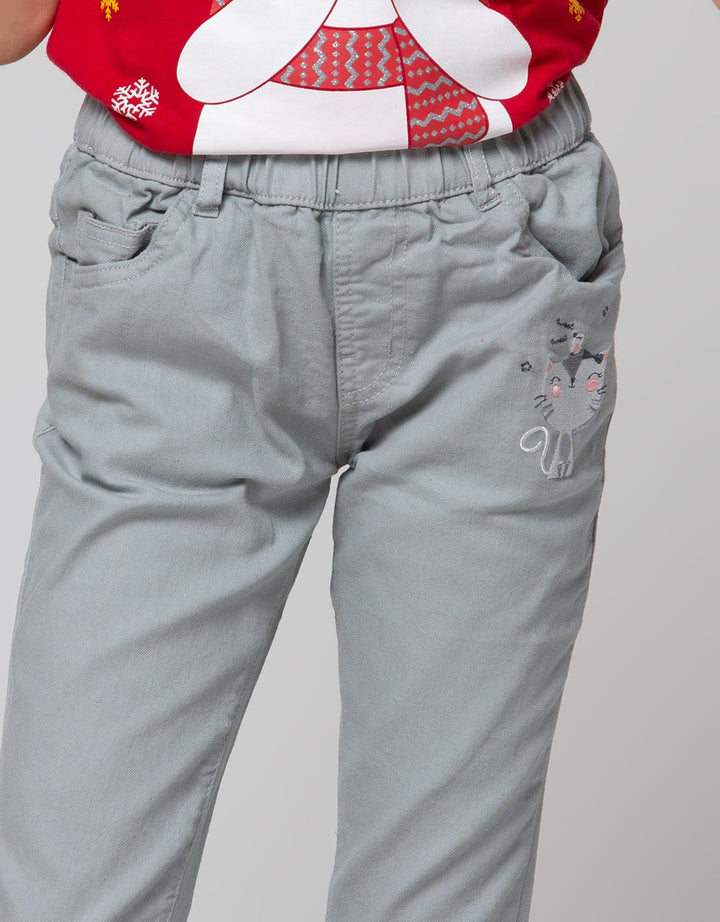 Little M Denim Long Pants Jegging Woven Bordir