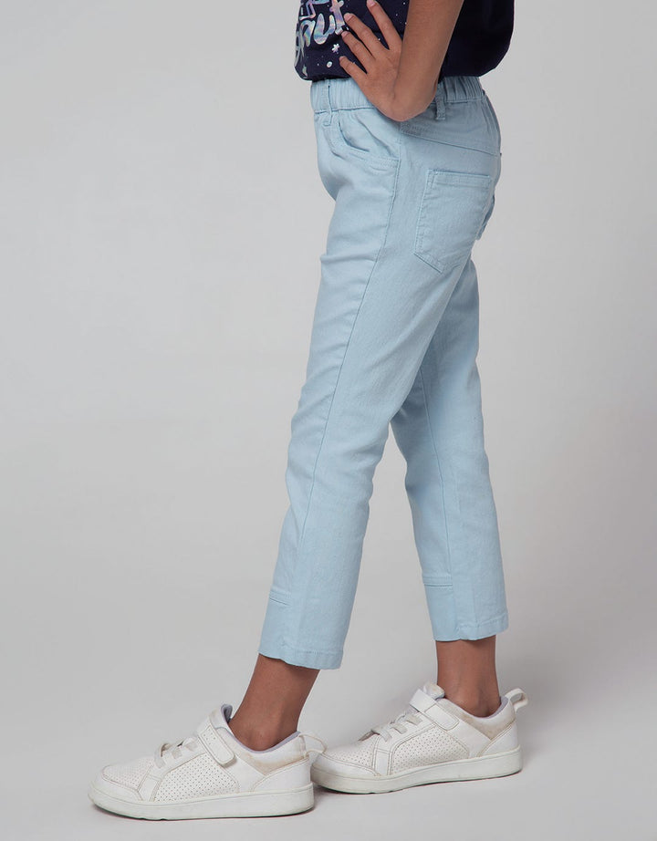 Little M Denim Long Pants Jegging Woven Bordir Meow