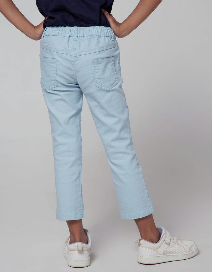 Little M Denim Long Pants Jegging Woven Bordir Meow