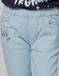 Little M Denim Long Pants Jegging Woven Bordir Meow