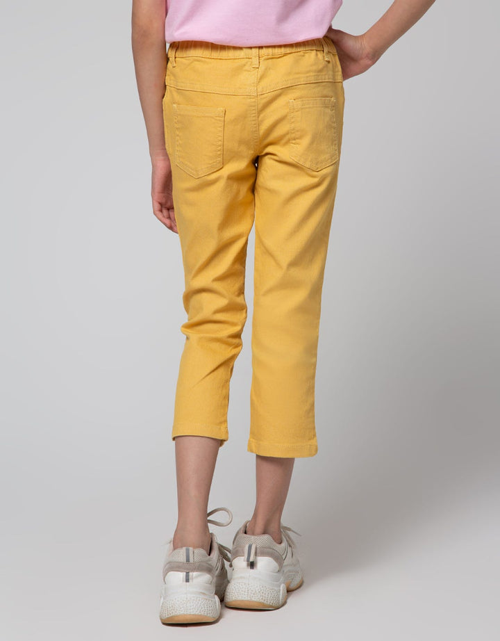 Little M Denim Long Pants Jegging Woven Bordir Lutut