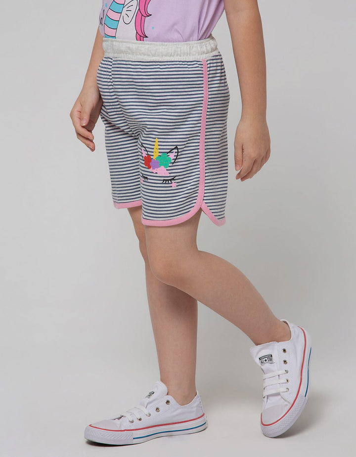 Little M Short Pants Rib Salur Unicorn