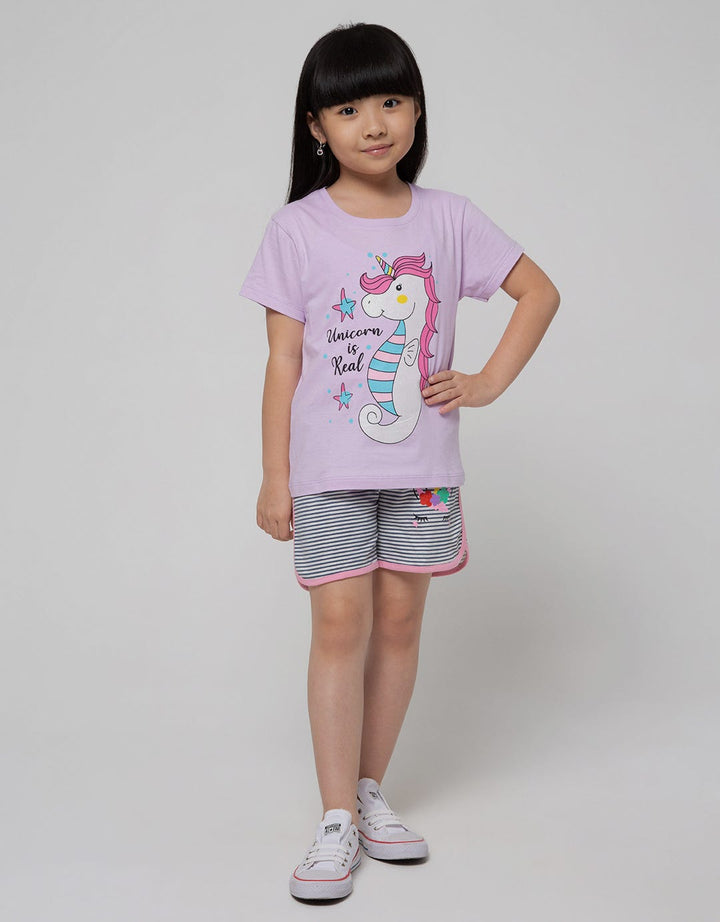 Little M Short Pants Rib Salur Unicorn