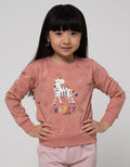 Little M Sweatshirt Full Print On Tone Unicorn Happy