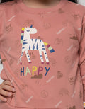 Little M Sweatshirt Full Print On Tone Unicorn Happy