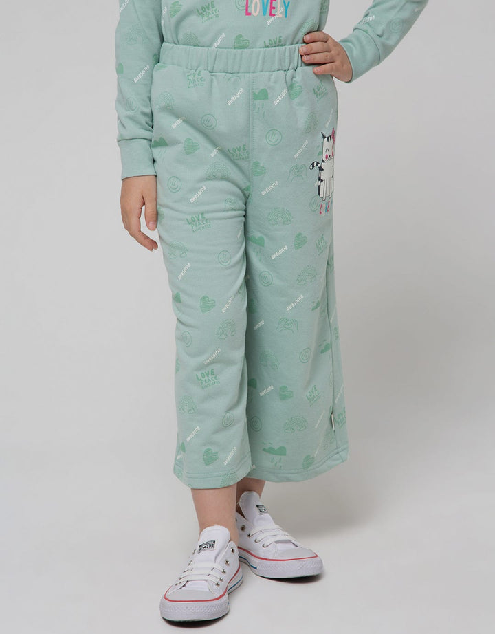 Little M Long Pants Culottes On Tone Lovely Cat