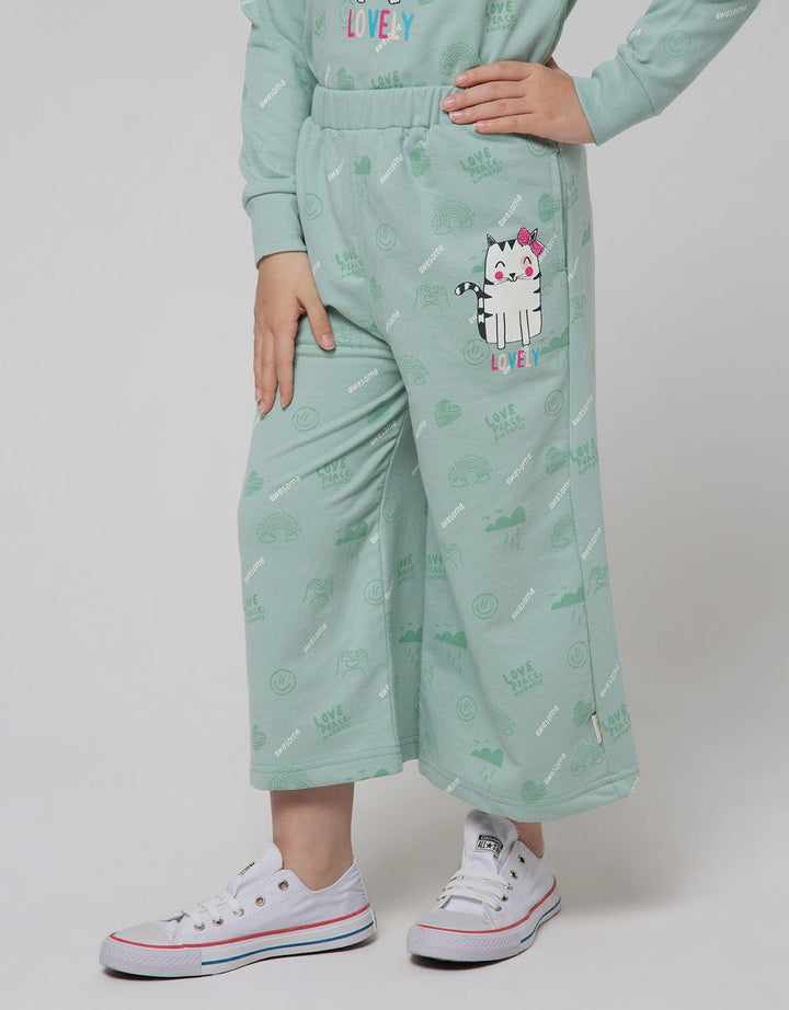 Little M Long Pants Culottes On Tone Lovely Cat