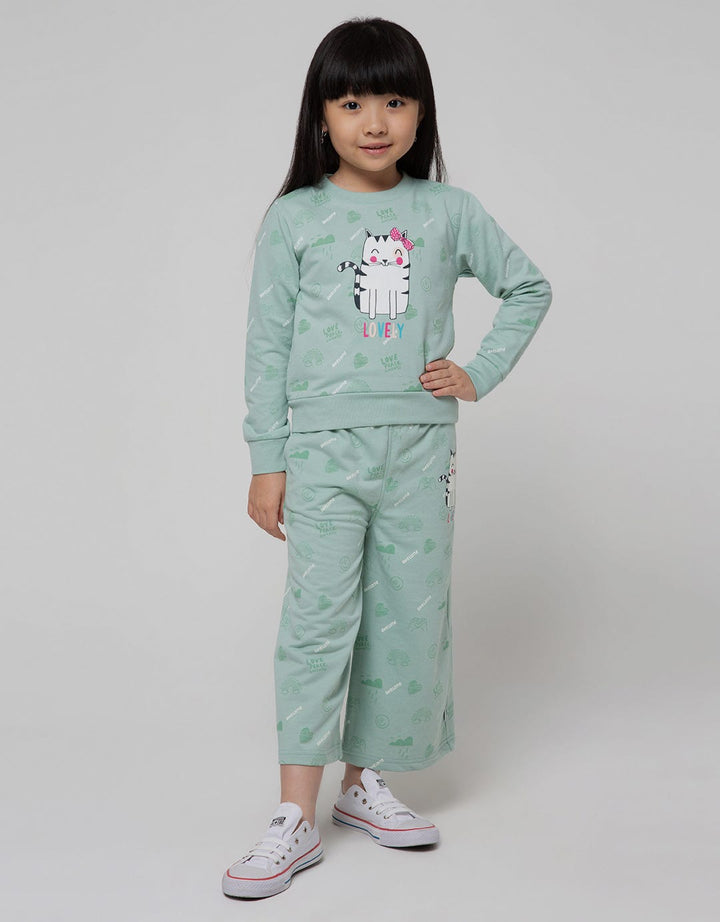 Little M Long Pants Culottes On Tone Lovely Cat