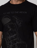 T Zone Short Sleeve T-Shirt Print Outer Space Fly Me To The Moon