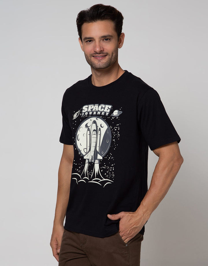 T Zone Short Sleeve T-Shirt Print Outer Space Space Journey